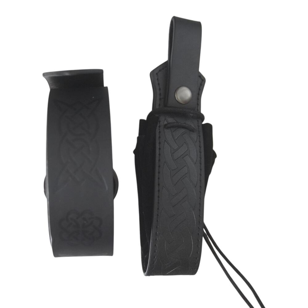 Celtic Viking Black Wrap Belt & Drawstring Pouch Ren Faire LARP Cosplay - Picture 6 of 14